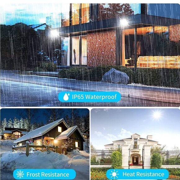 50W LED Flood Light Outdoor, 4500LM High Lumen LED Work Lights with Plug, 6500K - Picture 2 of 5